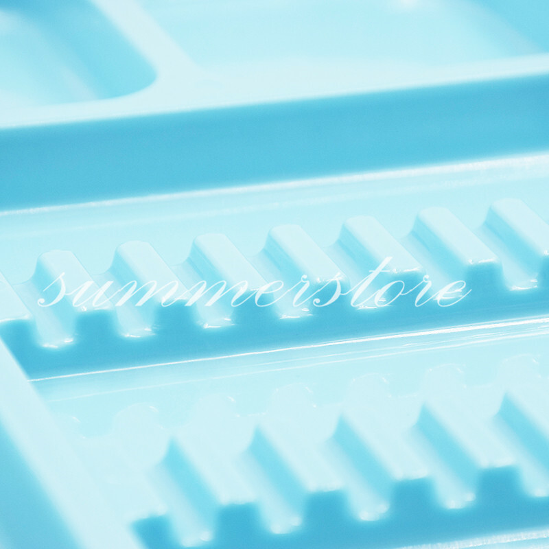 1 Pc Light Blue Dental 135ºC Autoclavable Plastic Divided Type Separate Trays