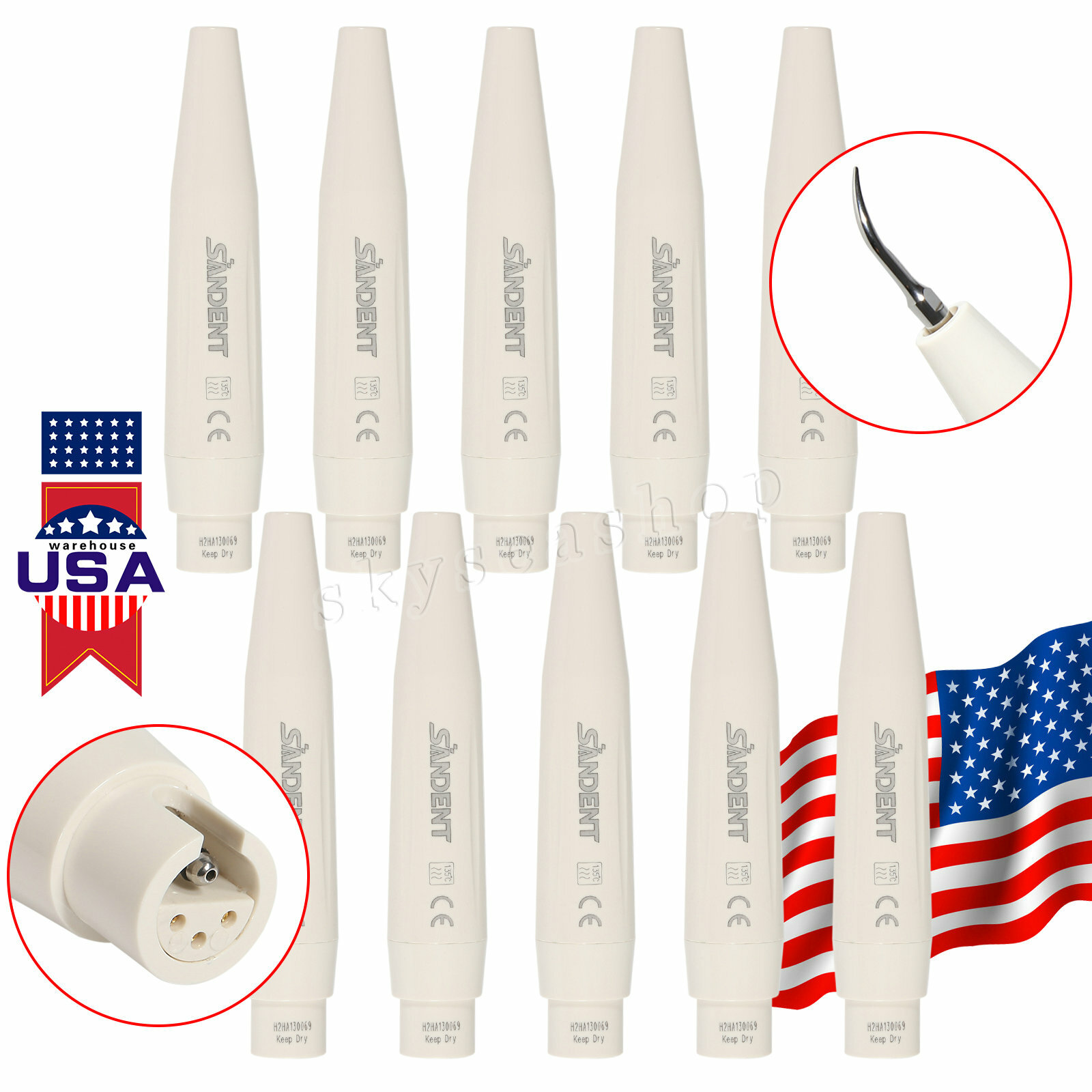SANDENT Dental Ultrasonic Piezo Scaler Handpiece Fit DTE SATELEC Tips SK-D1