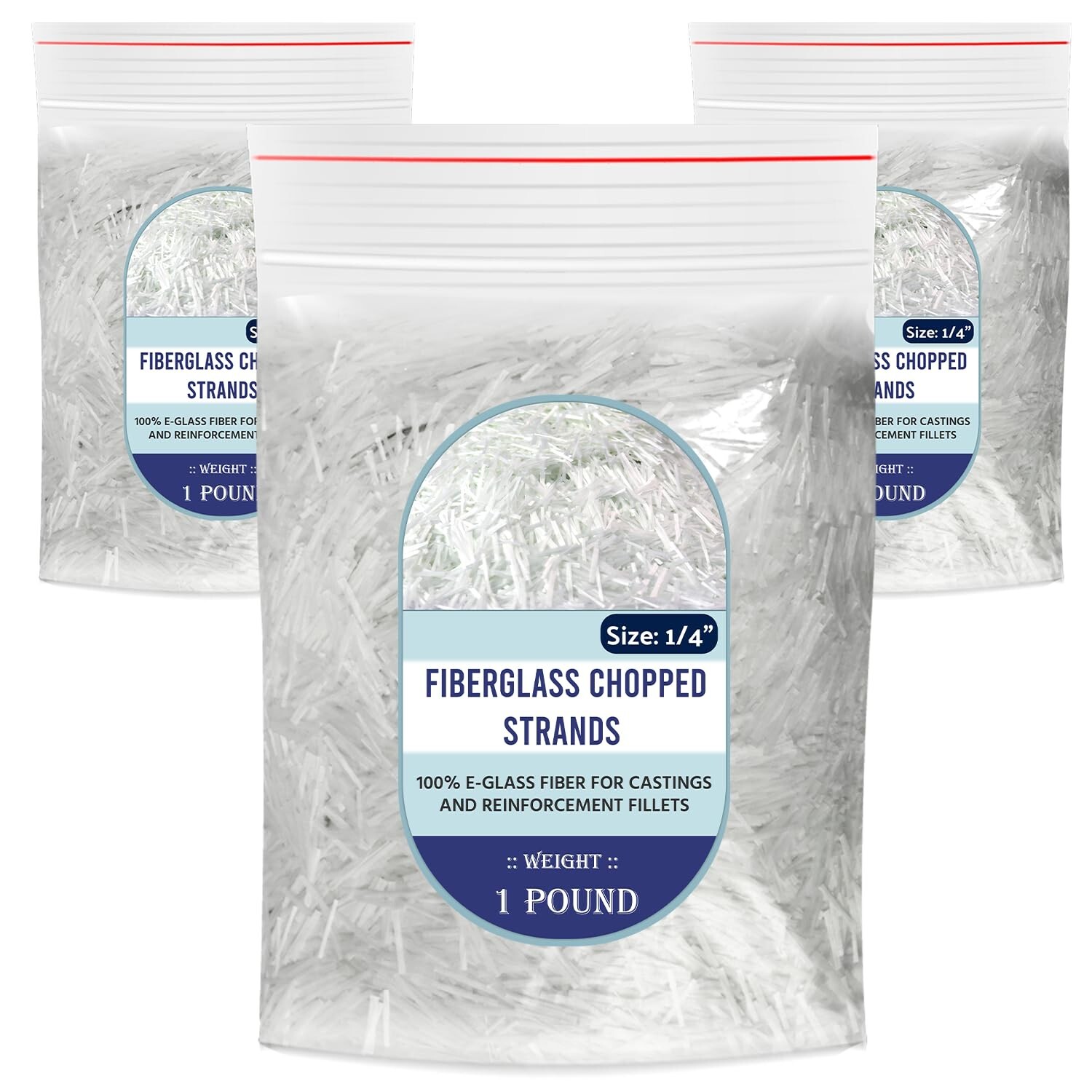 3 Pounds Chopped Fiberglass Strands 1/4″ Fiber Glass (3 Packs of 1 Pound)