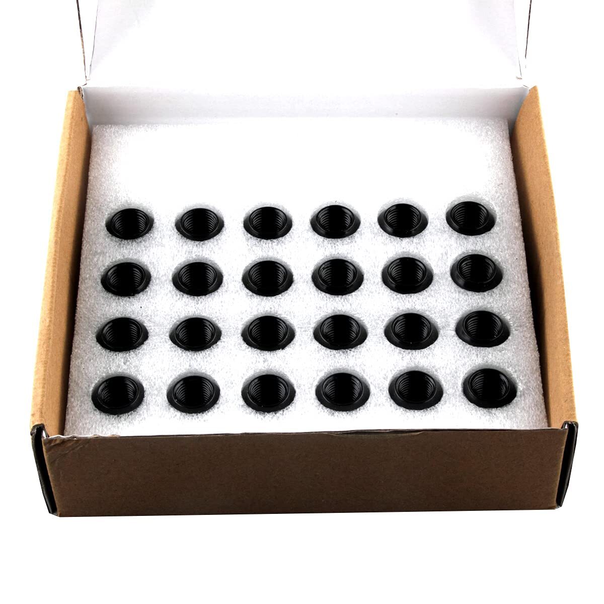 24 PC 14X1.5 Lug Nuts Black 19Mm Hex Compatible with Chevy GMC 6 Lug Aftermarket