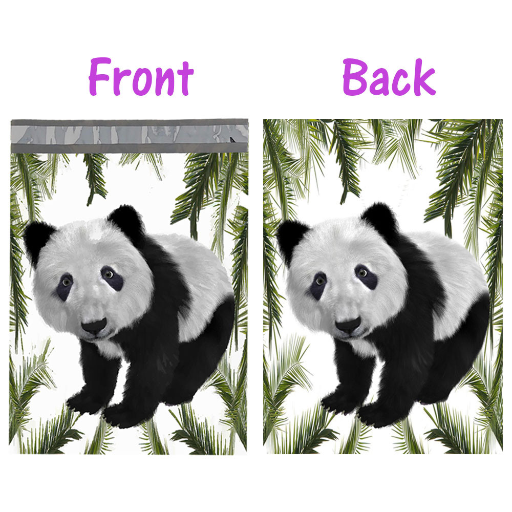 10×13 Tropical Palm Leaves & Panda Bear Poly Mailers, USPS Shipping Mailing Bags