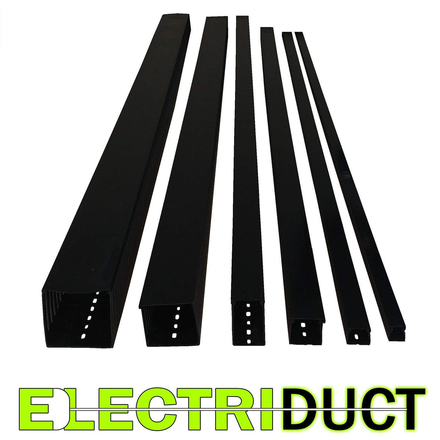 1.2″x1.4″ Open Slot Wire Duct – 6 Sticks – Total Feet: 39FT – Black -Electriduct