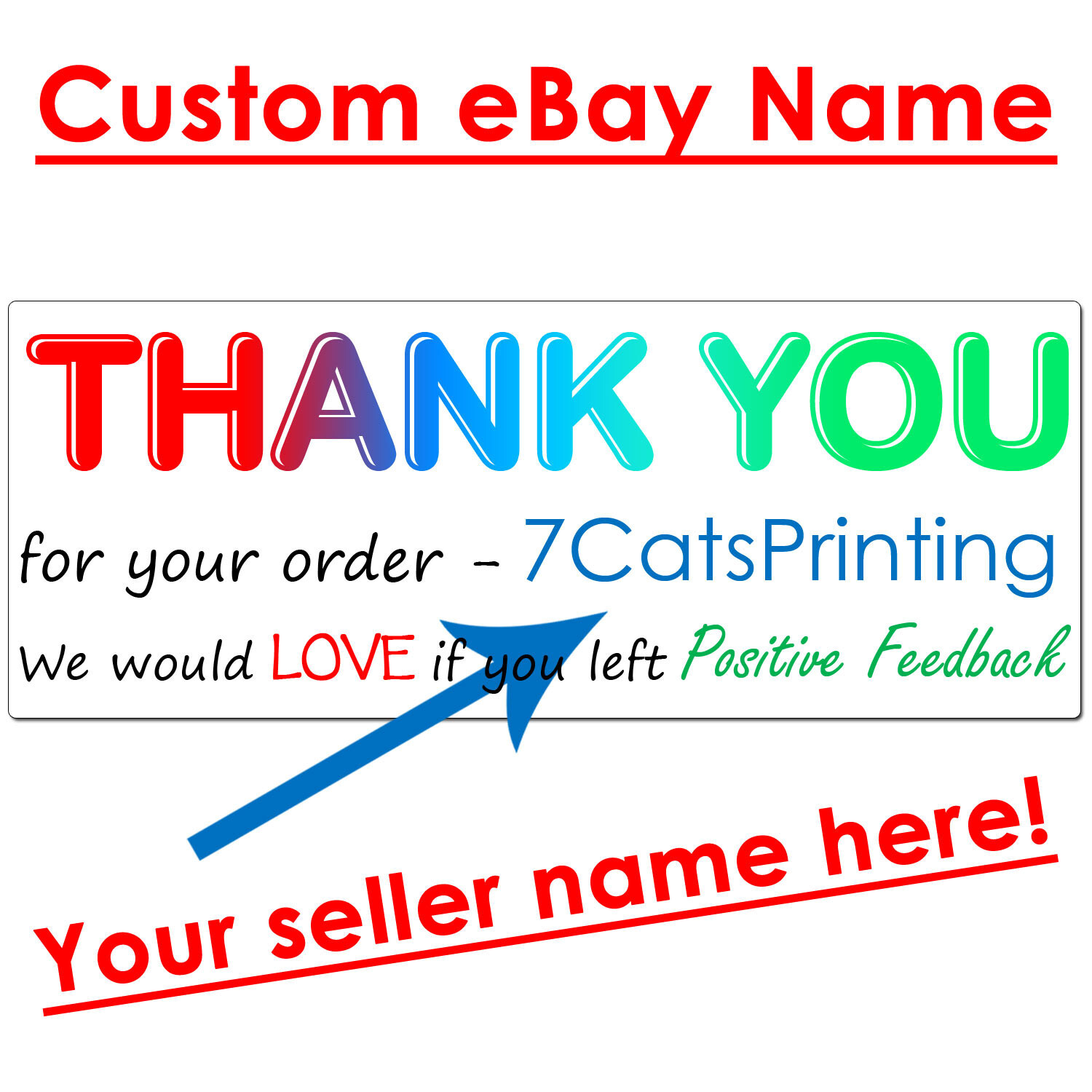 for eBay Thank You Stickers for Sellers Custom Store Name Printed – 30 Sheet