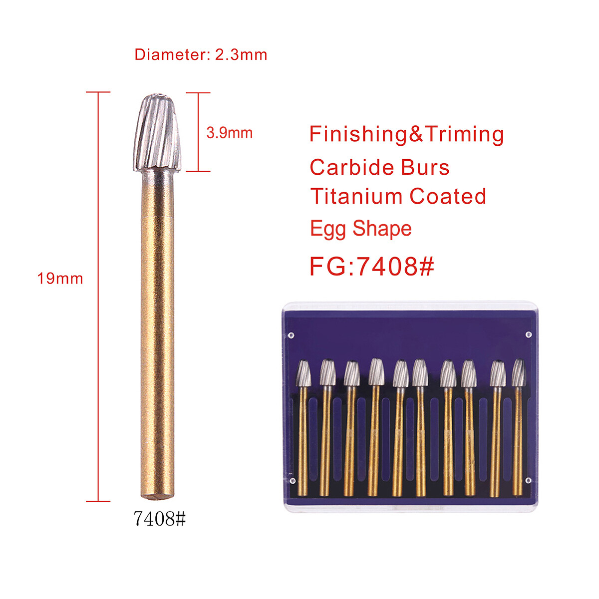 Dental Tungsten Carbide Burs FG Polishing Drills Trimming/Finishing Polishers