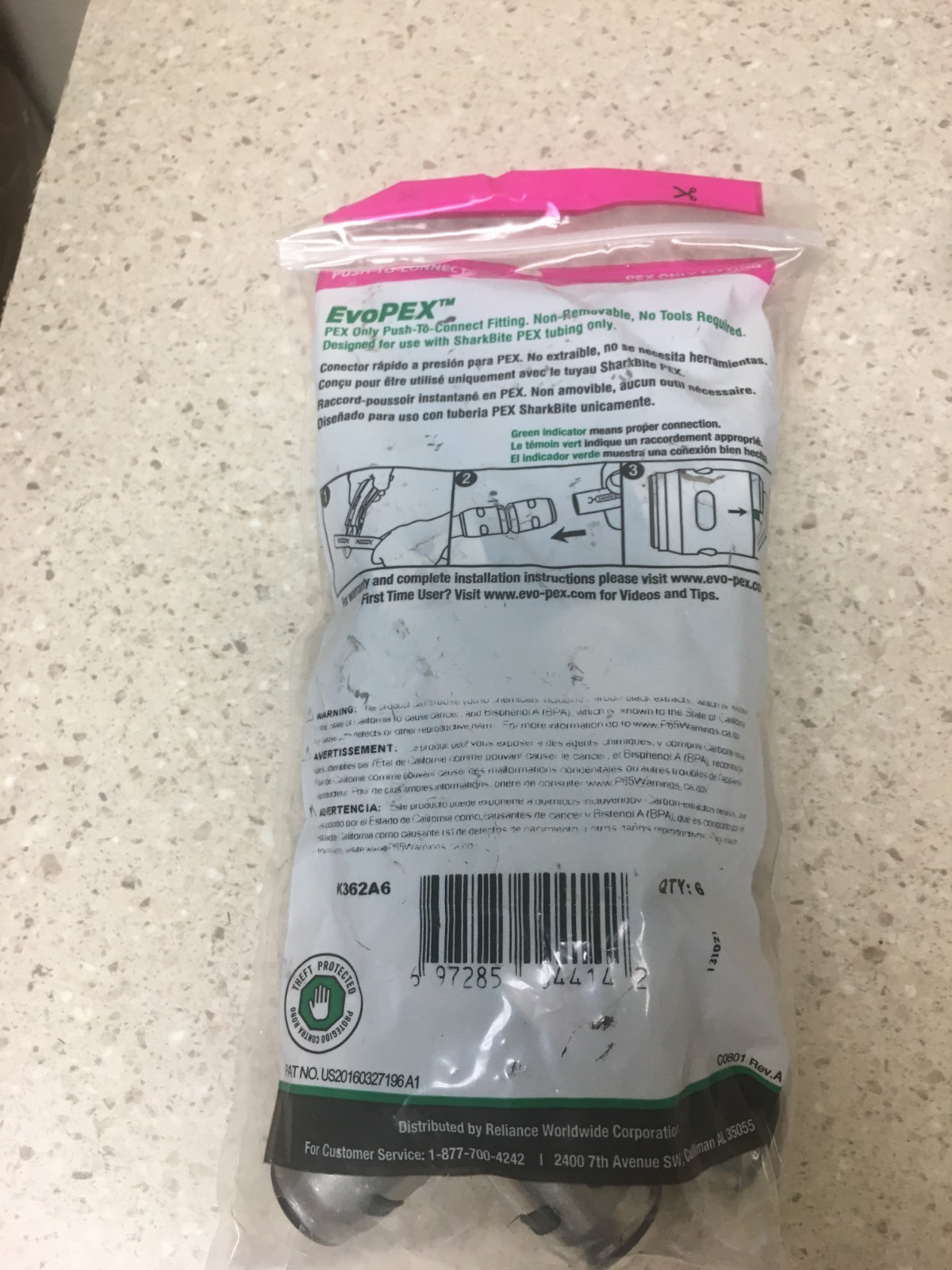 SharkBite EvoPEX 1/2 in. Push X 1/2 in. D Push Plastic Tee (6 PACK)