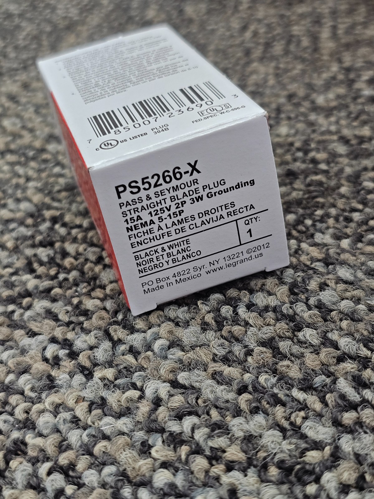 (QTY 10) Pass & Seymour Legrand PS5266-X Straight Blade Plug 15A 125V 2P 3W