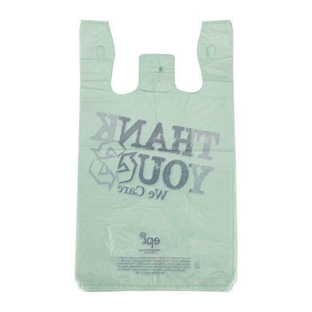 Plastic T-Shirt Bags 3000 Shopping Retail 11 ½ x 6 x 21 Recycled Thank You Green