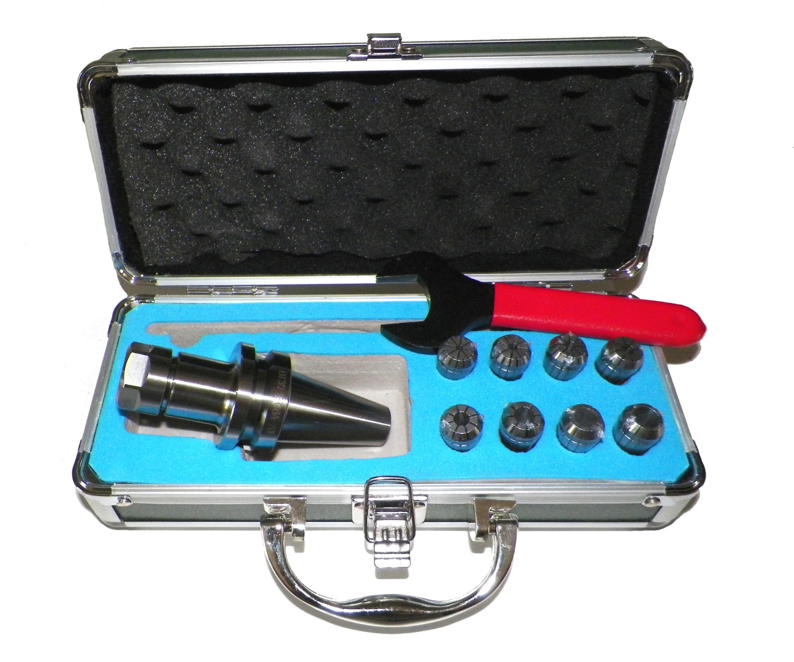 BT30 ER16 MILLING COLLET CHUCK SET 8 PCs PROJ. 2.76″ BAL.25,000RPM