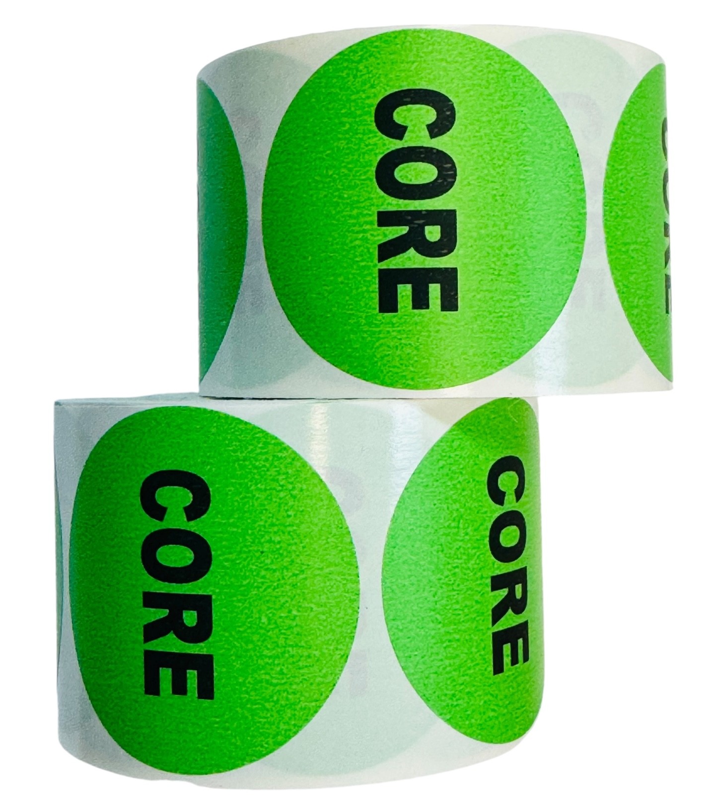 Core Labels – 2″ Round Green Quality Control Inventory Stickers 2RLS of 500EA