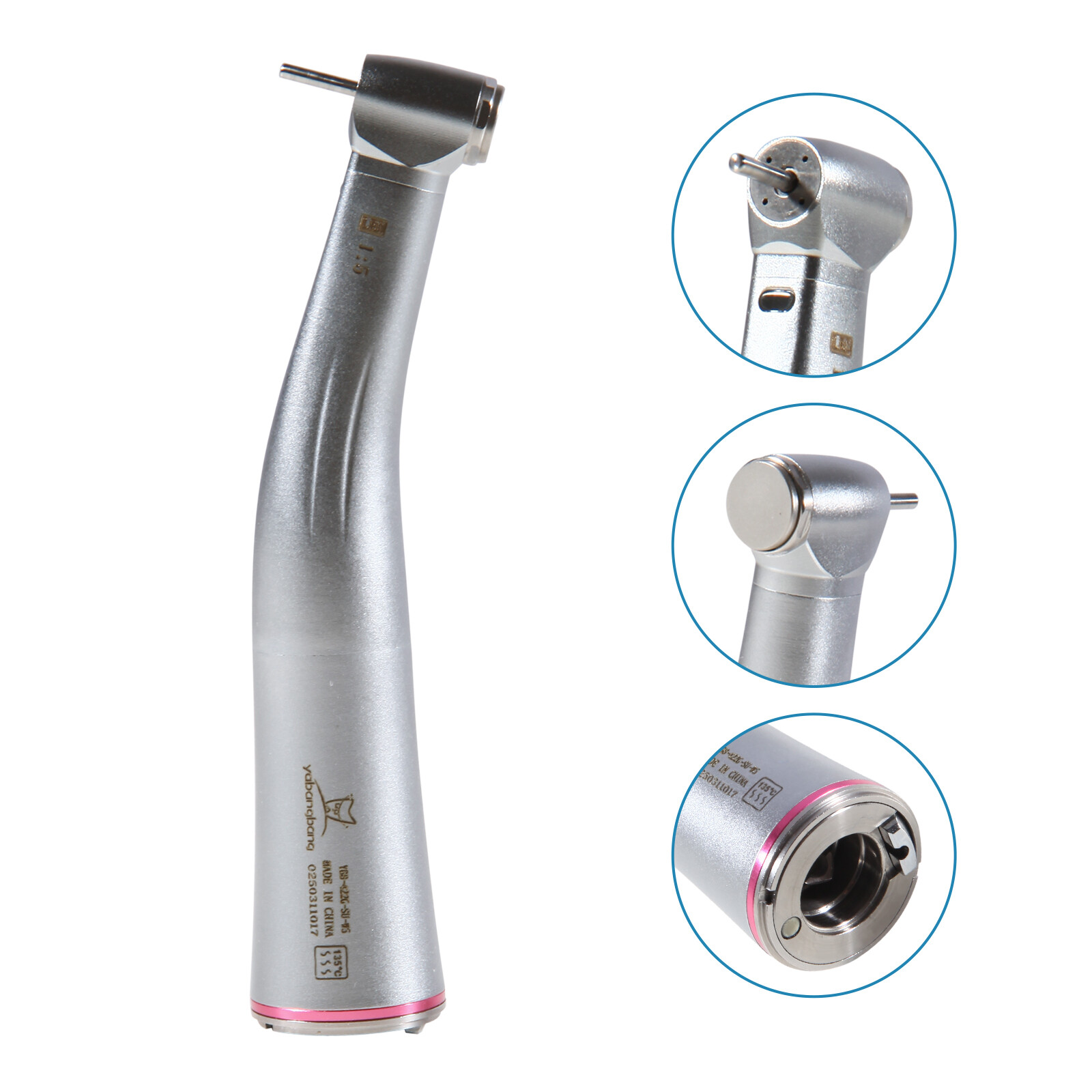 5 Dental LED 1:5 Handpiece push button Contra Angle For KAVO NSK Electric Motor