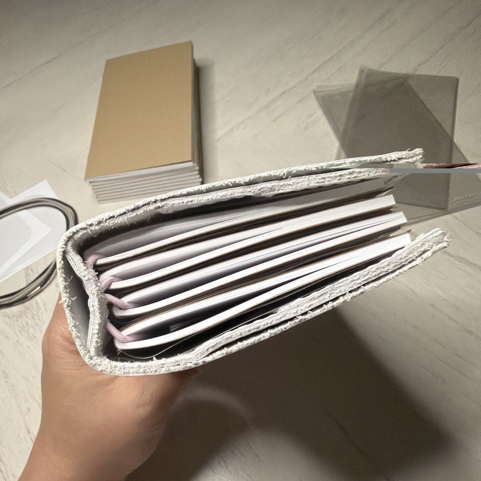 New Foxy Fix Leather White Pink Travelers Notebook Inserts Mystery Gifts 4.5 x 7