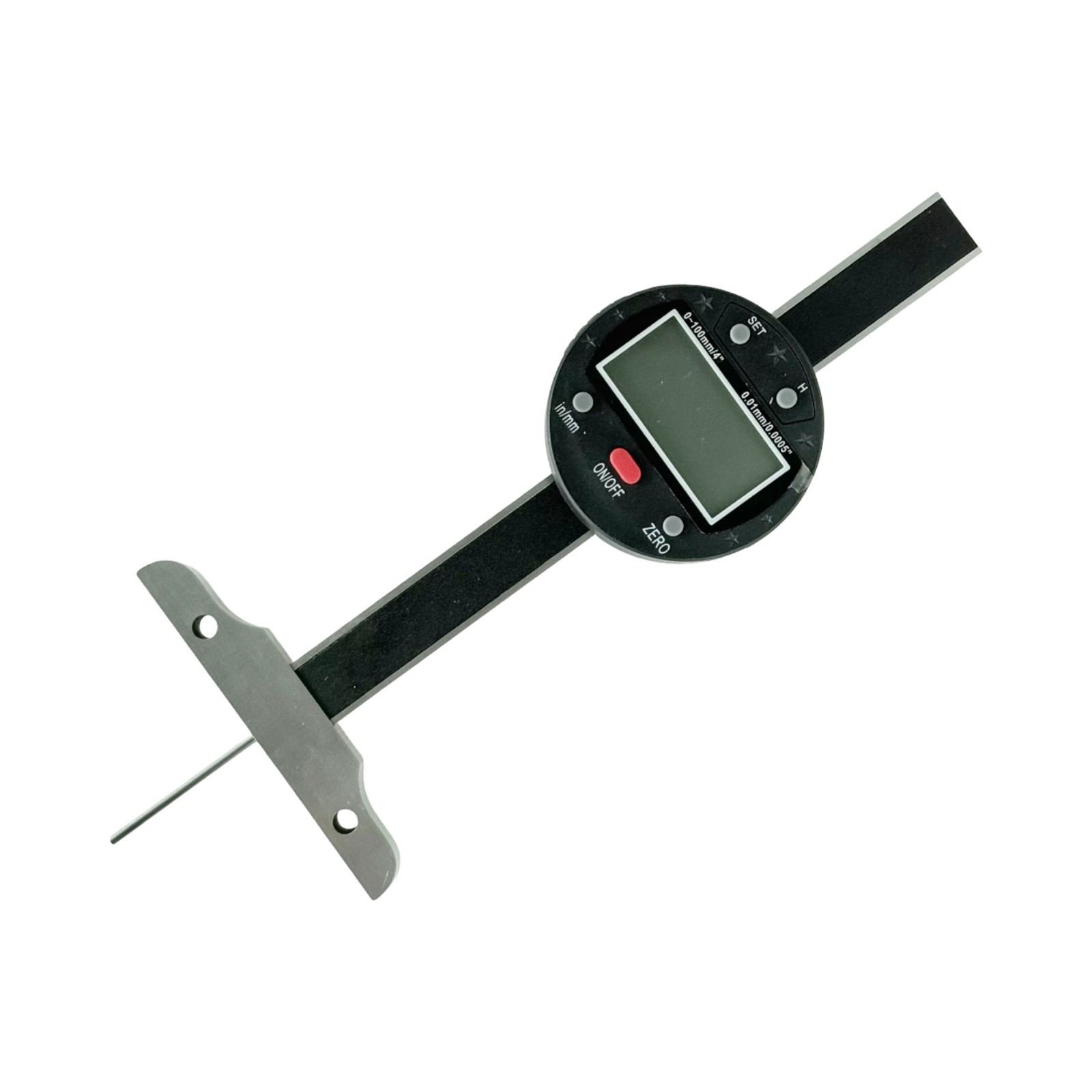 Digital Depth Gauge 0-100mm / 0-4 inch, Electronic Depth Measuring Tool with LCD