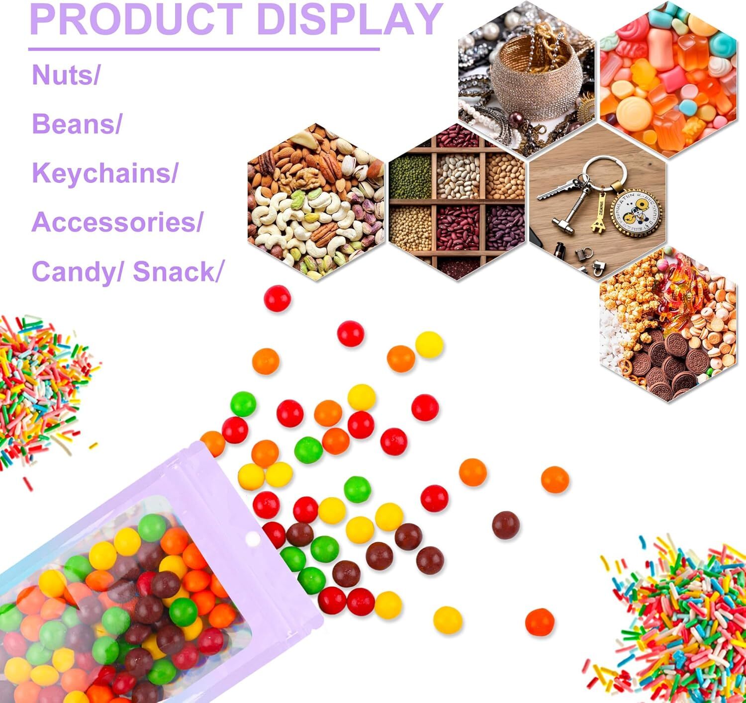 100x 4″x6″ Proof Mylar Bags Holographic Resealable Packaging Foil Pouch Gradient