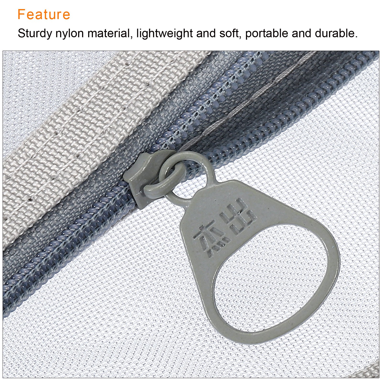 3pcs Mesh Cosmetic Bags, A6 case Nylon Makeup Zipper Mesh Bag, Gray
