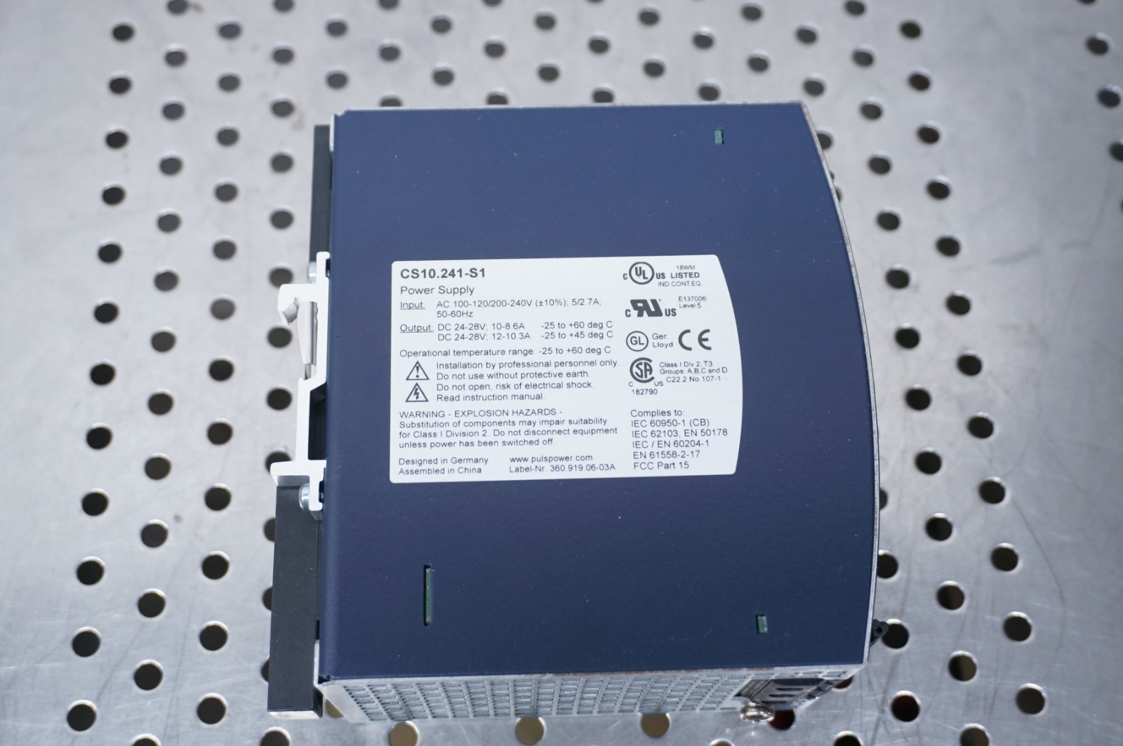 PULS CS10-241-S1 24VDC POWER SUPPLY CS10 110V OR 220V AC INPUT