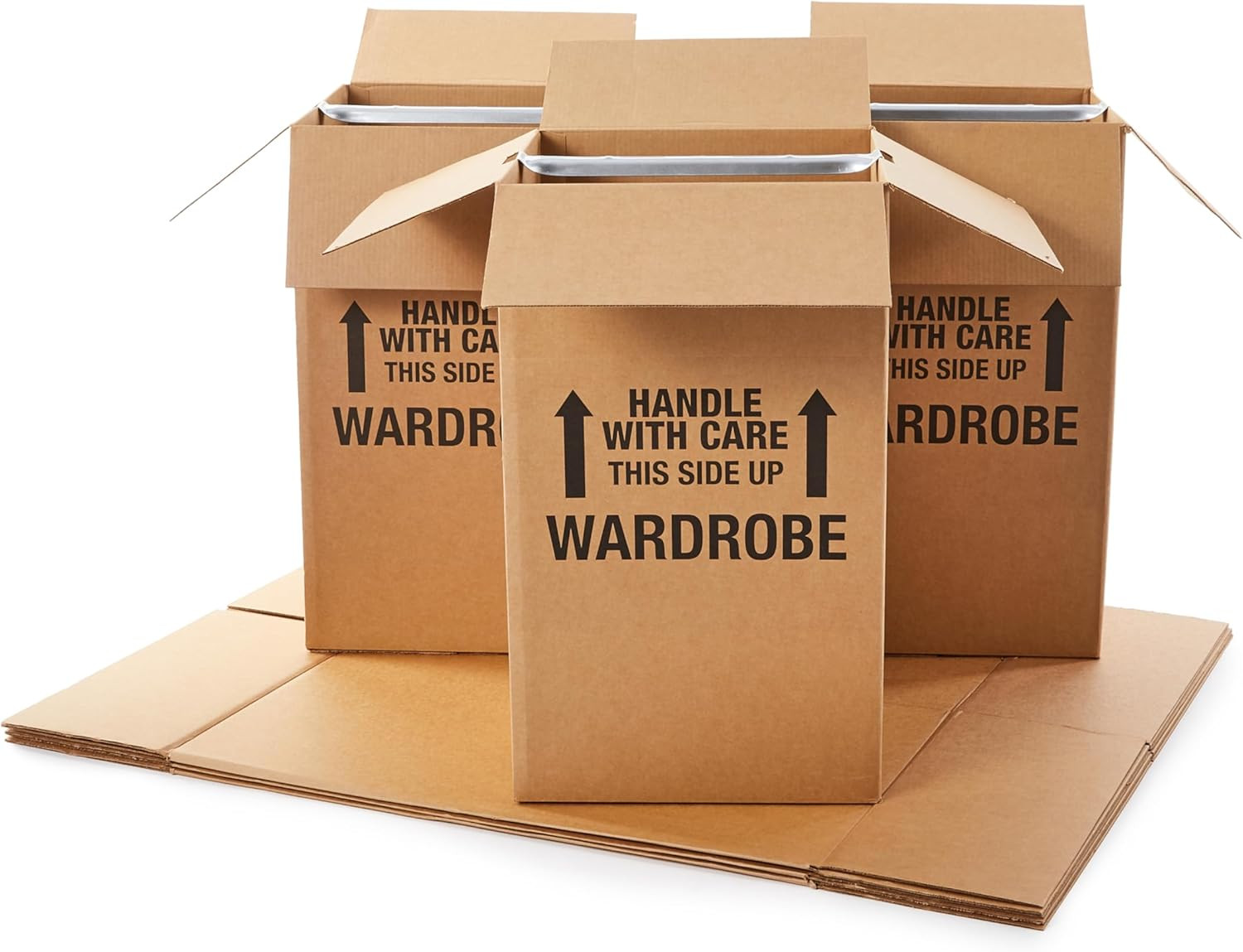 Sturdy Wardrobe Moving Boxes with Hanger Bar for Packing Clothes, Easy to Assemb