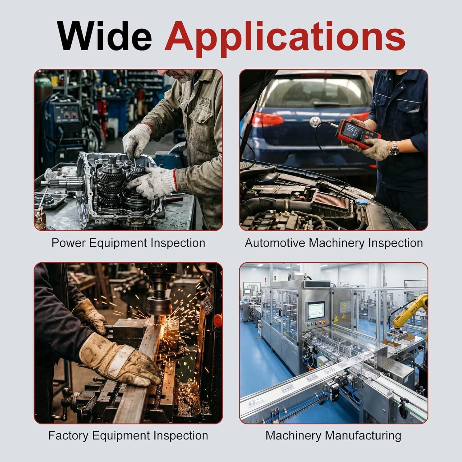 Digital Vibration Meter 3 Detachable Probes Vibration Analyzer High-Precision US