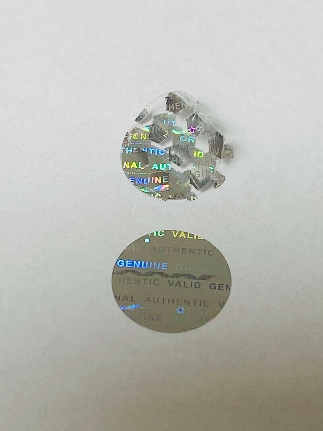 500 CUSTOM PRINTED .50 INCH ROUND HOLOGRAM LABELS STICKERS SEALS TAMPER VOID