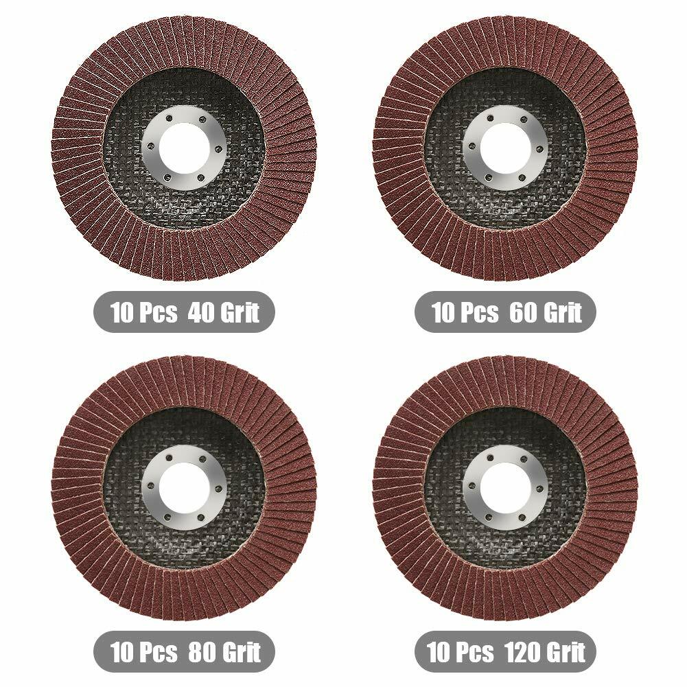 40x Flap Disc 4.5″ 4-1/2 40 60 80 120 Grit Angle Grinder Sanding Grinding Wheels