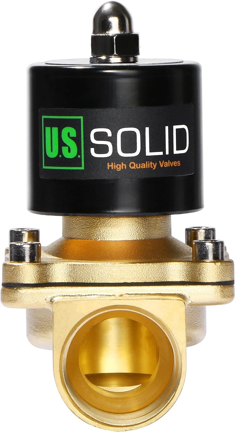 U.S. Solid 1″ Brass Electric Solenoid Valve 24V AC Air Water Oil Fuel N/C