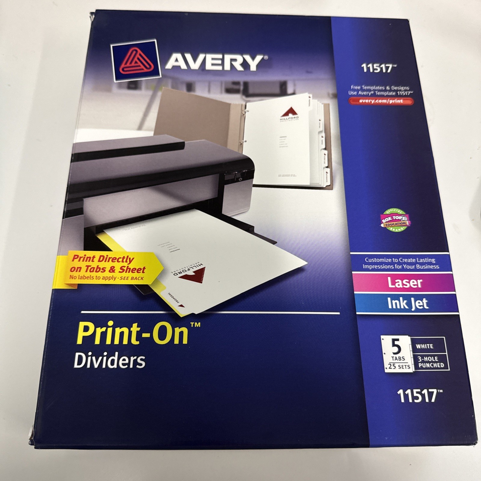 Avery® Customizable Print-On Dividers, Letter, 5-Tabs/25Sets
