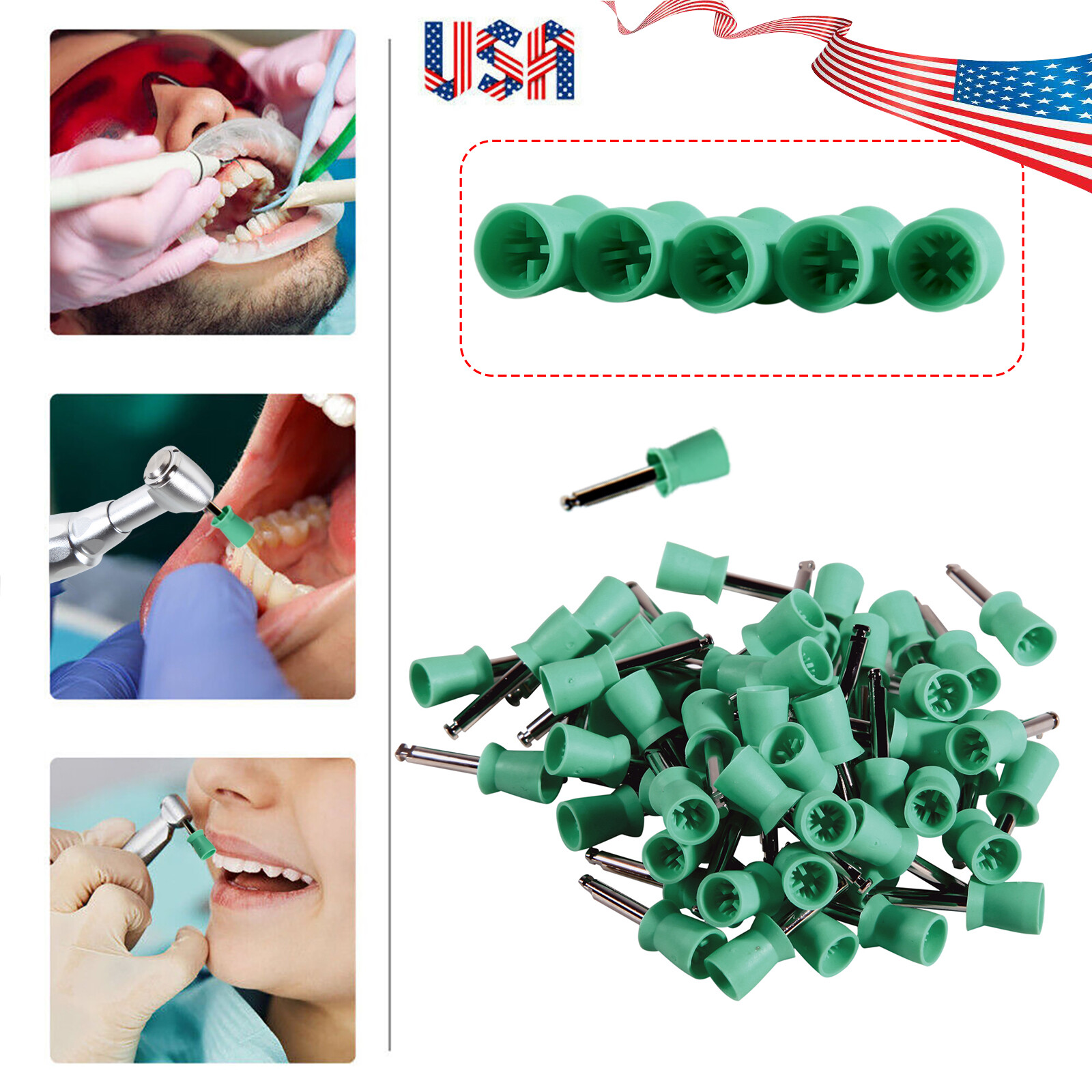 100-1000pcs Dental Rubber Polishing Prophylaxis Cups Brushes Prophy Polisher CUP