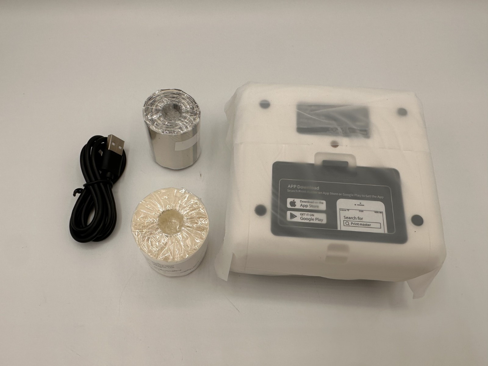 Bluetooth Thermal Label Printer-Upgraded ver of M110, Address Barcode, w/ 3 ROLL
