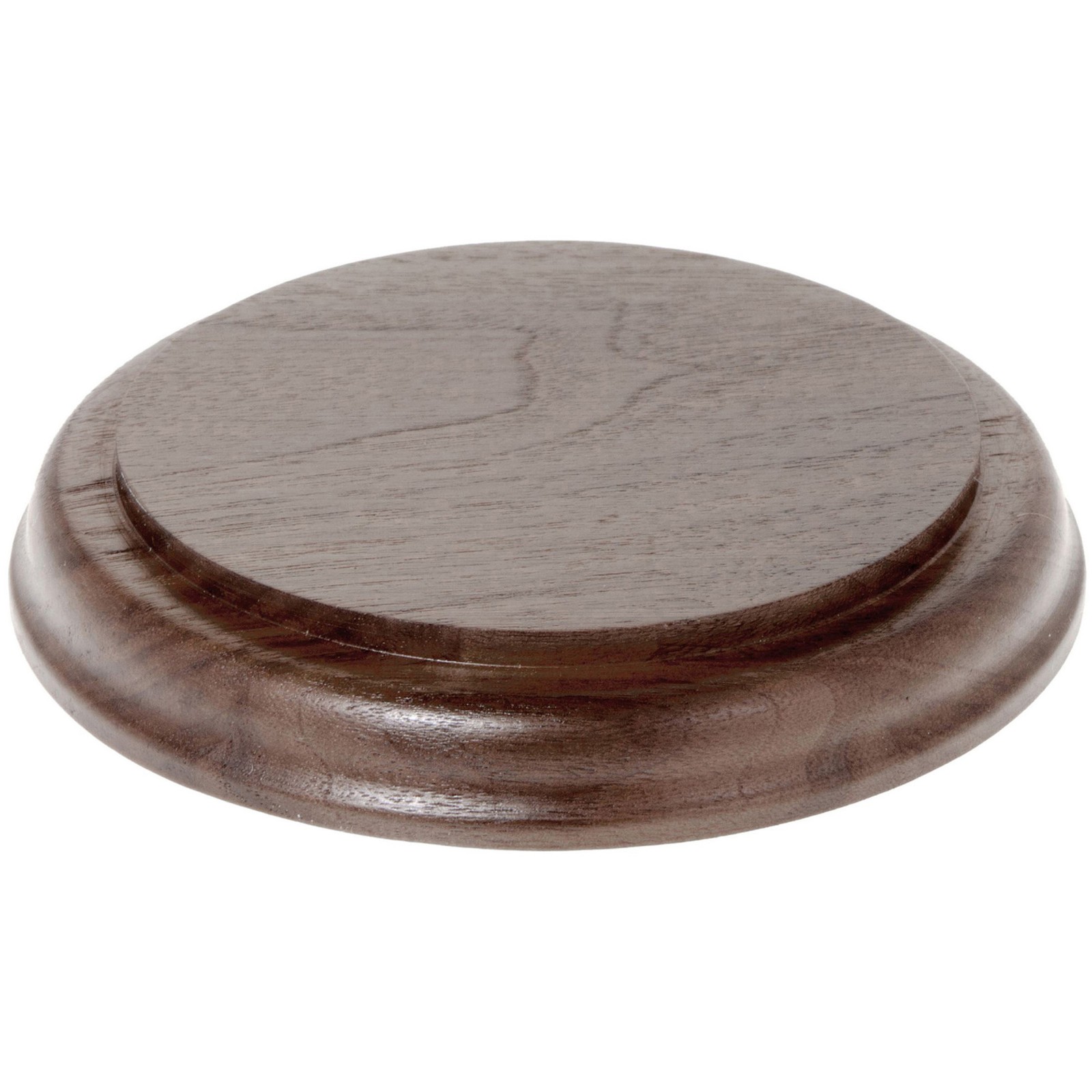 Plymor Solid Walnut Round Wood Display Base, 4.75″ W x 4.75″ D x 0.75″ H