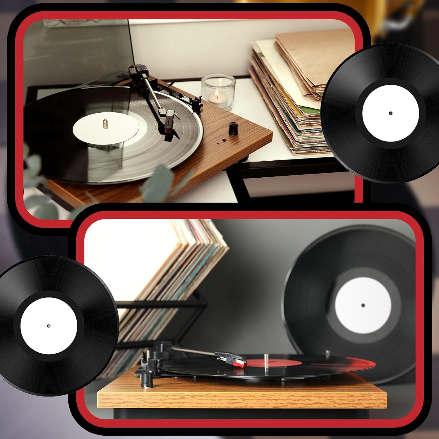 20 Sheets Vinyl Record Center Label with Hole for 12 Inch Long Playing Record 4