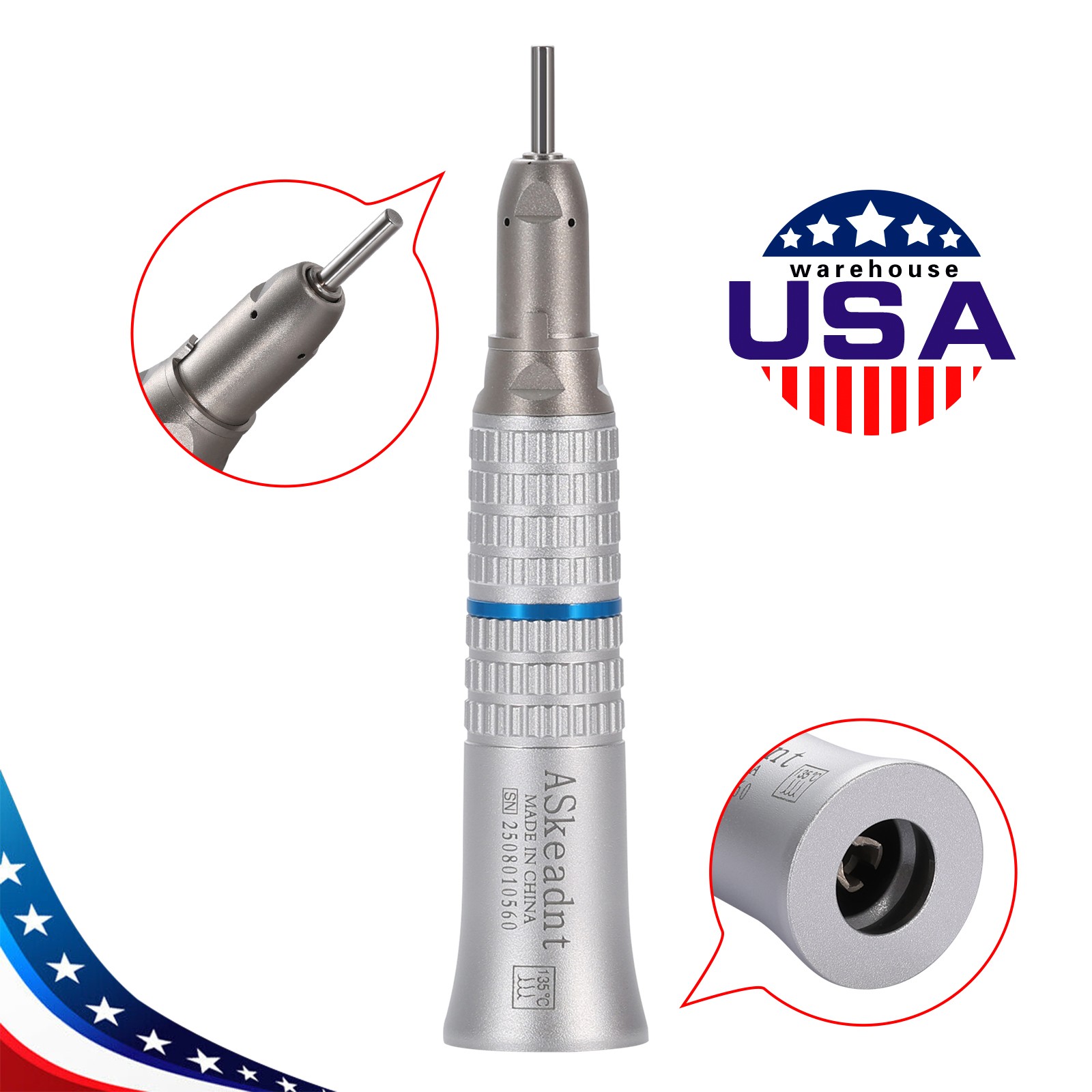 Dental Low Speed handpiece Straight Nose Cone 1:1 Direct Drive YP FDA
