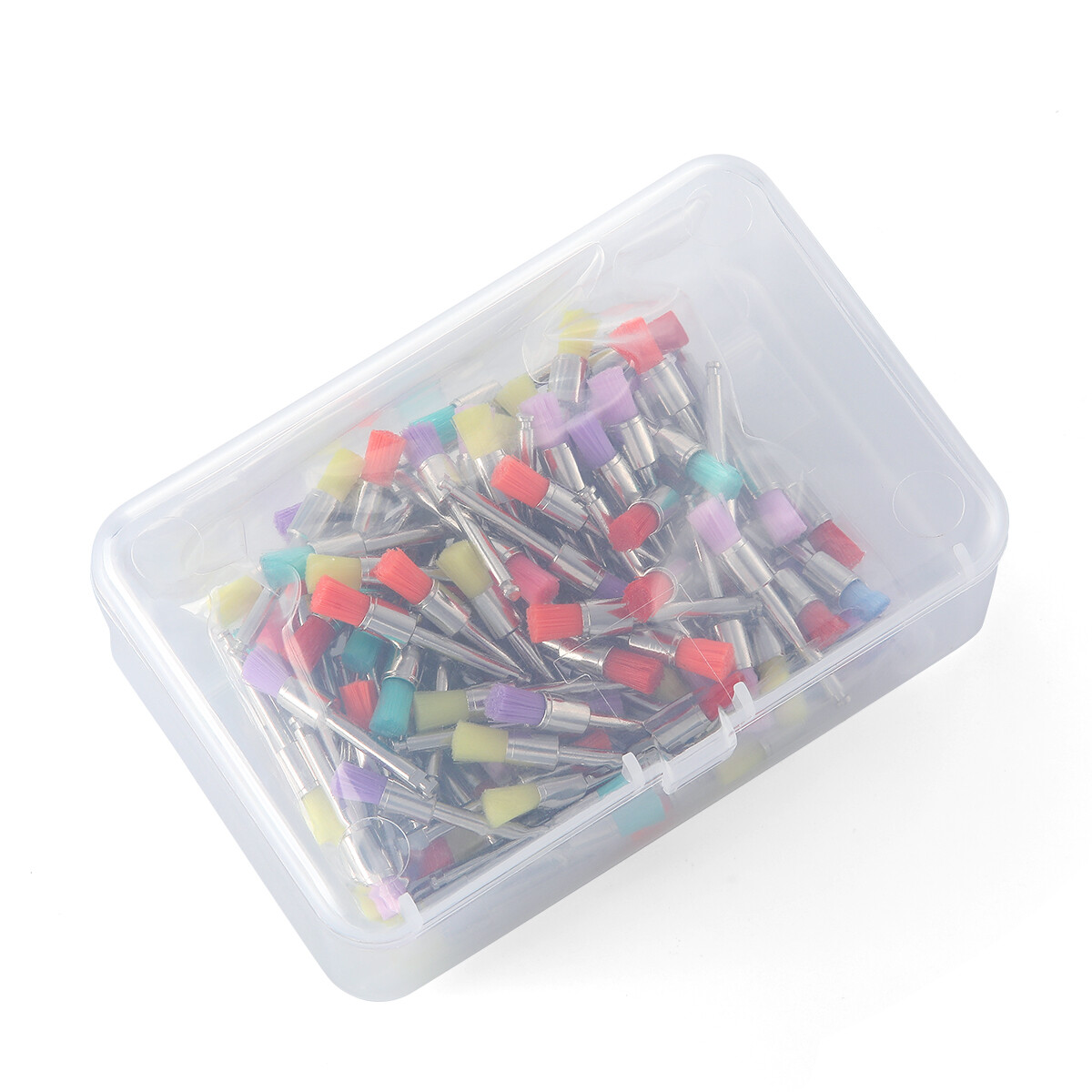 100Pcs Dental Polishing Polisher Prophy Brush Bowl Flat Type Colorful Nylon
