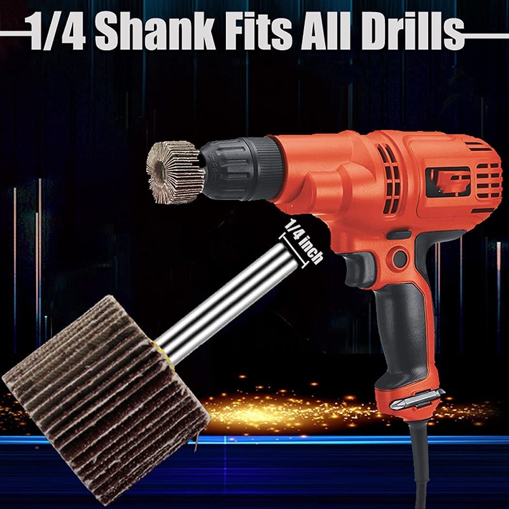 20 Pcs 5 Sizes 60/80/120/240 Grits Abrasive Flap Wheel Sander, 1/4 Inch Shank…