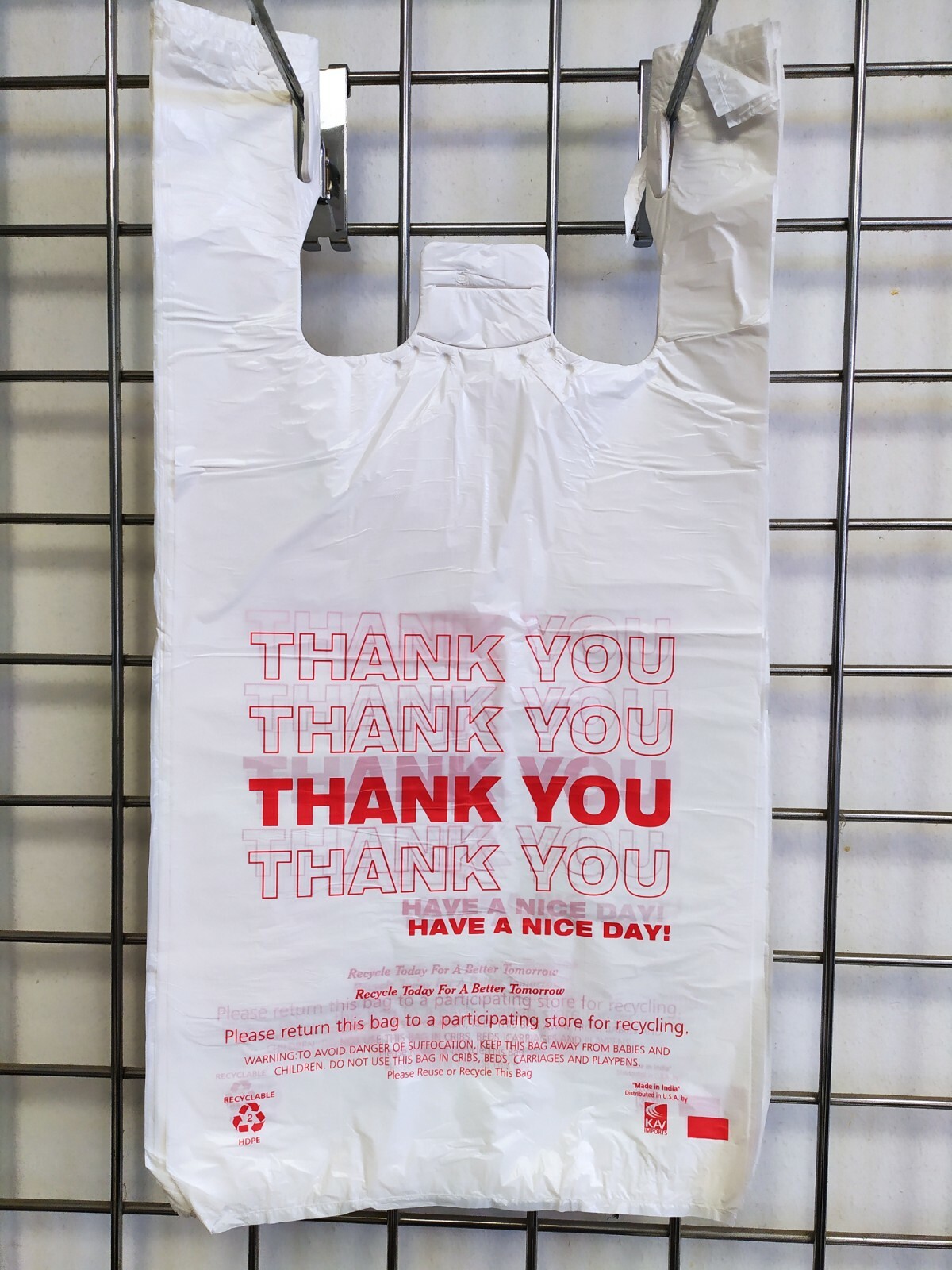 500 PCs 1/6 T-Shirt Bag Thank You Plastic Retail Carry Out Bags 11.5″x6″x21″