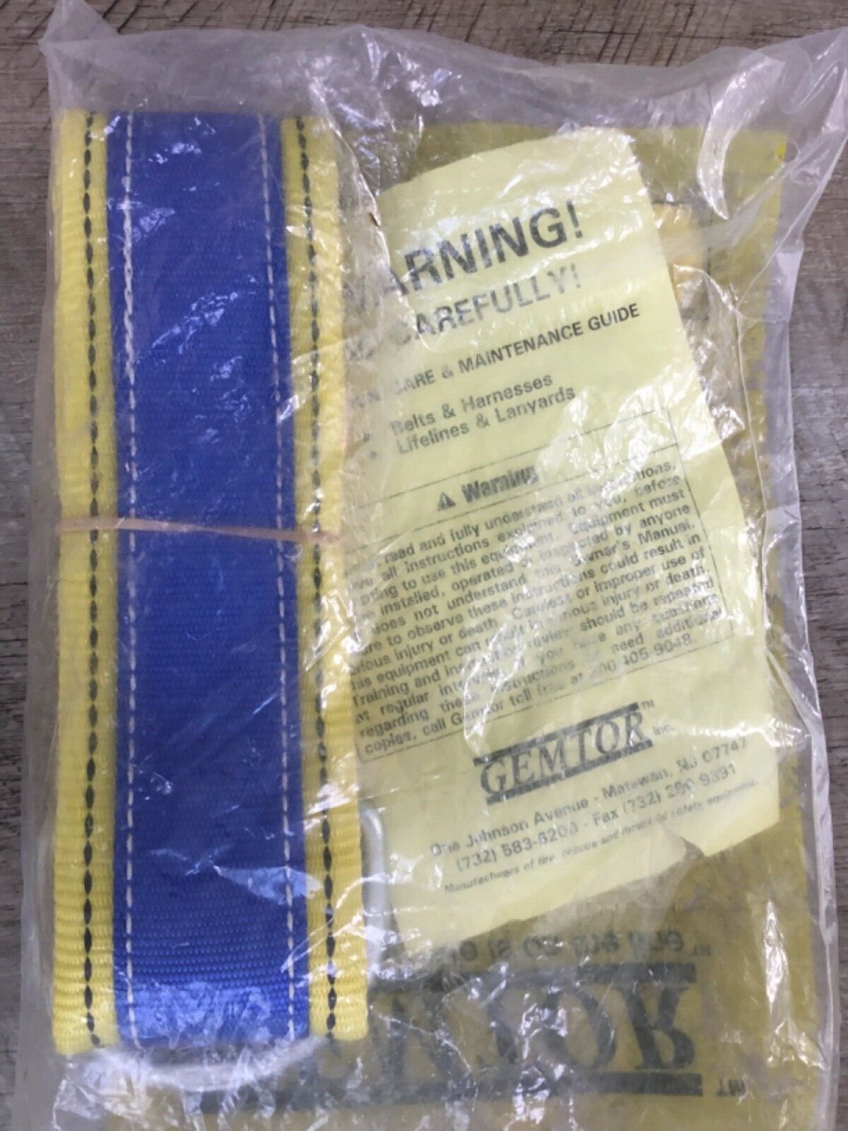 NEW GEMTOR FALL PROTECTION AS-2-4 CHOKER ANCHOR TIE OFF 4’ LIFELINE SAFE USA NIP