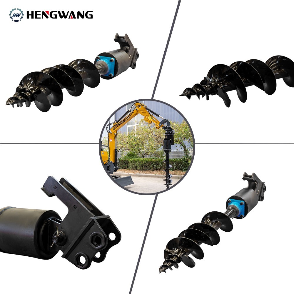 Mini Excavator Attachment Hydraulic Auger High Rotating Speed High Compatibility