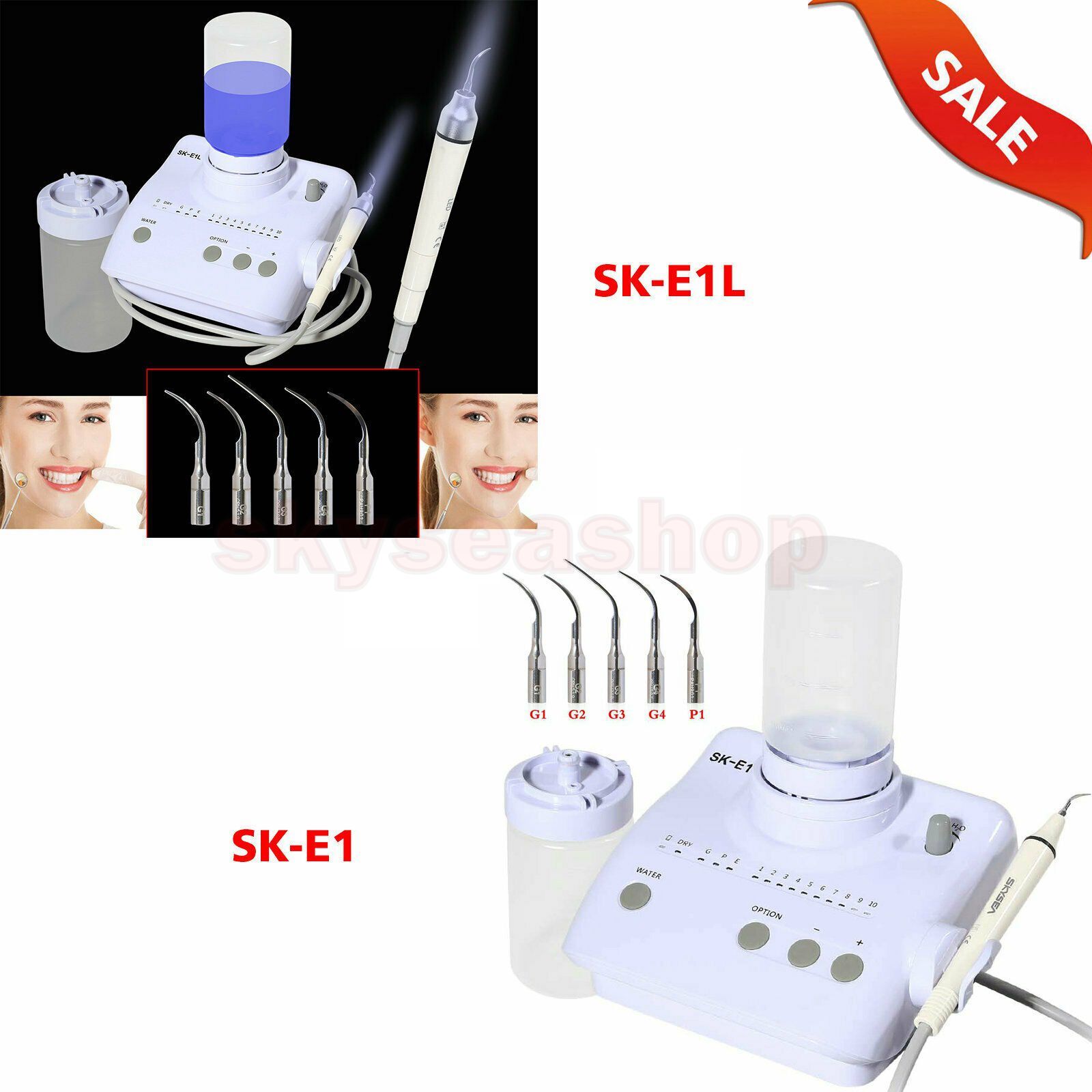 Ultrasonic Piezo Dental Scaler Handpiece 2*Bottles LED/NO-LED Fit EMS Cavitron E