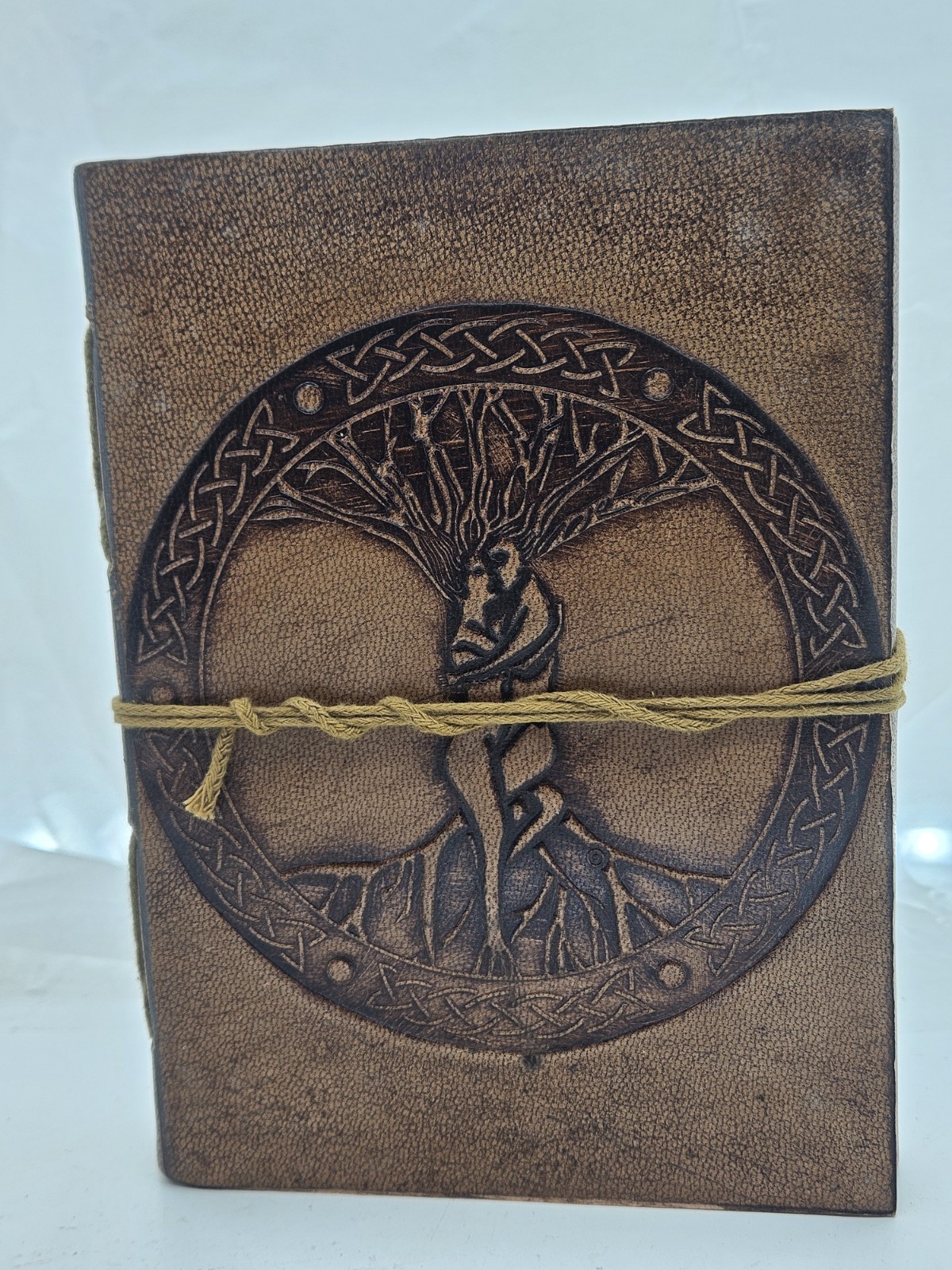 Handmade Leather Journal Celtic Tree of Life Embossed Valentine’s Gift Love