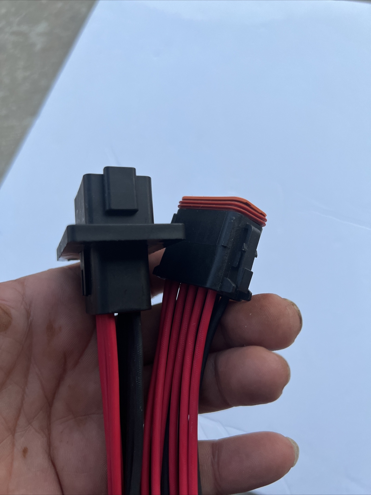 6″ Assembled Black Flanged Mount Deutsch 12Pin,14 AWG waterproof Pigtail Harness