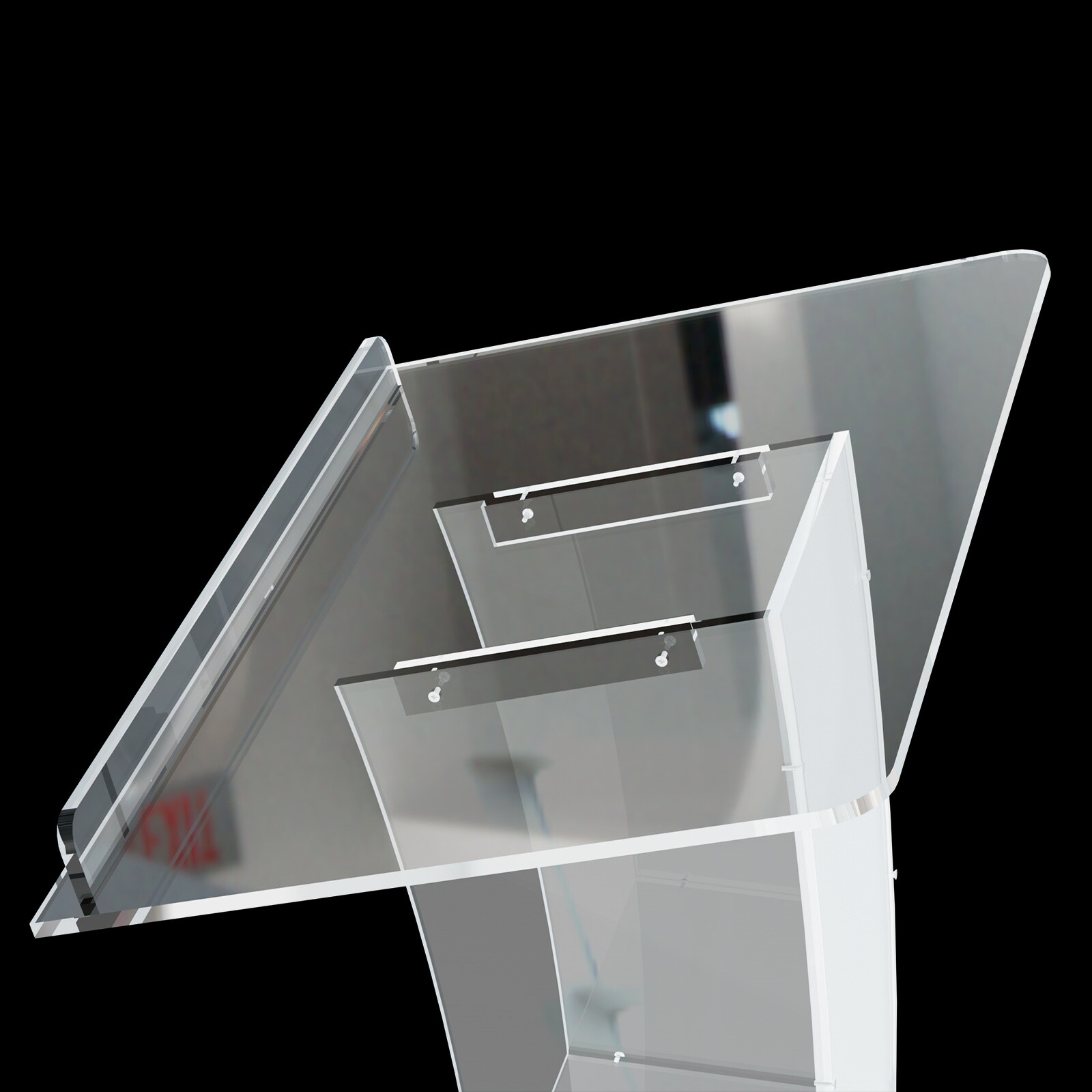 Acrylic Clear Podium Plexiglass Pulpit School Conference Church Curve Lectern