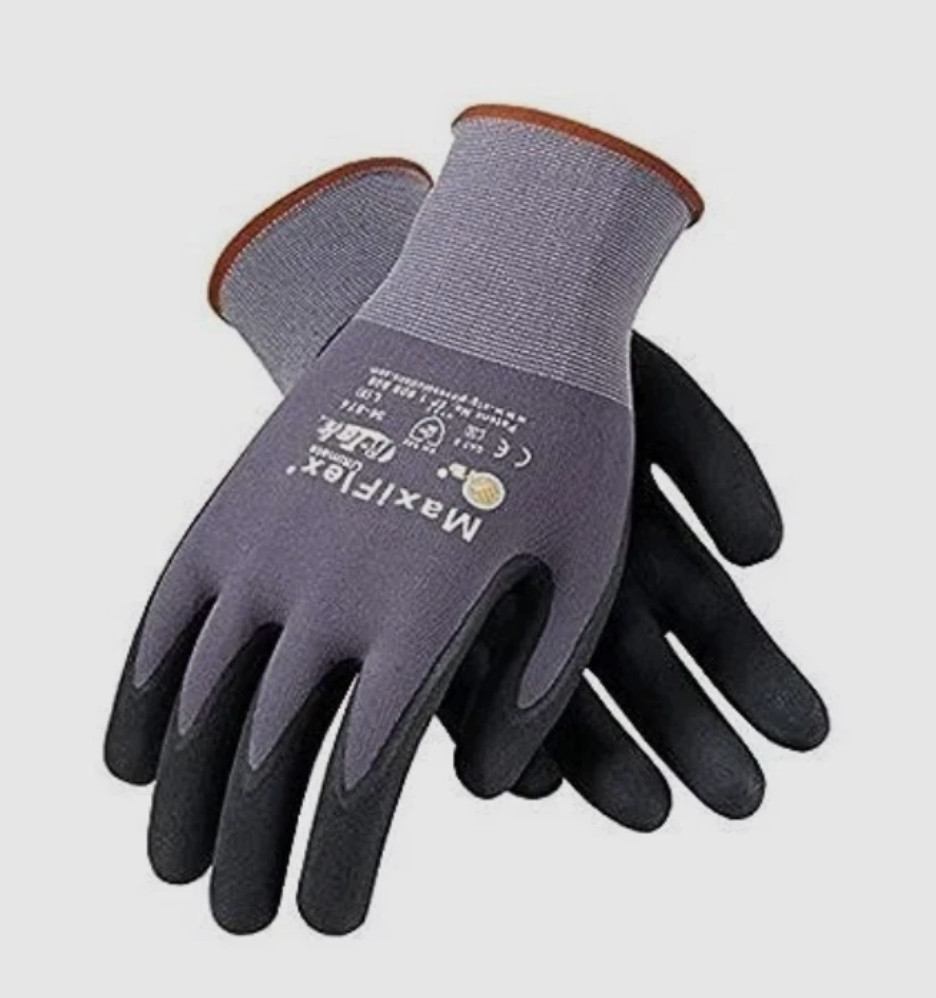 MaxiFlex PIP 34-874/L Foam Nitrile Grip Coated Work Gloves 12 Pieces Pack