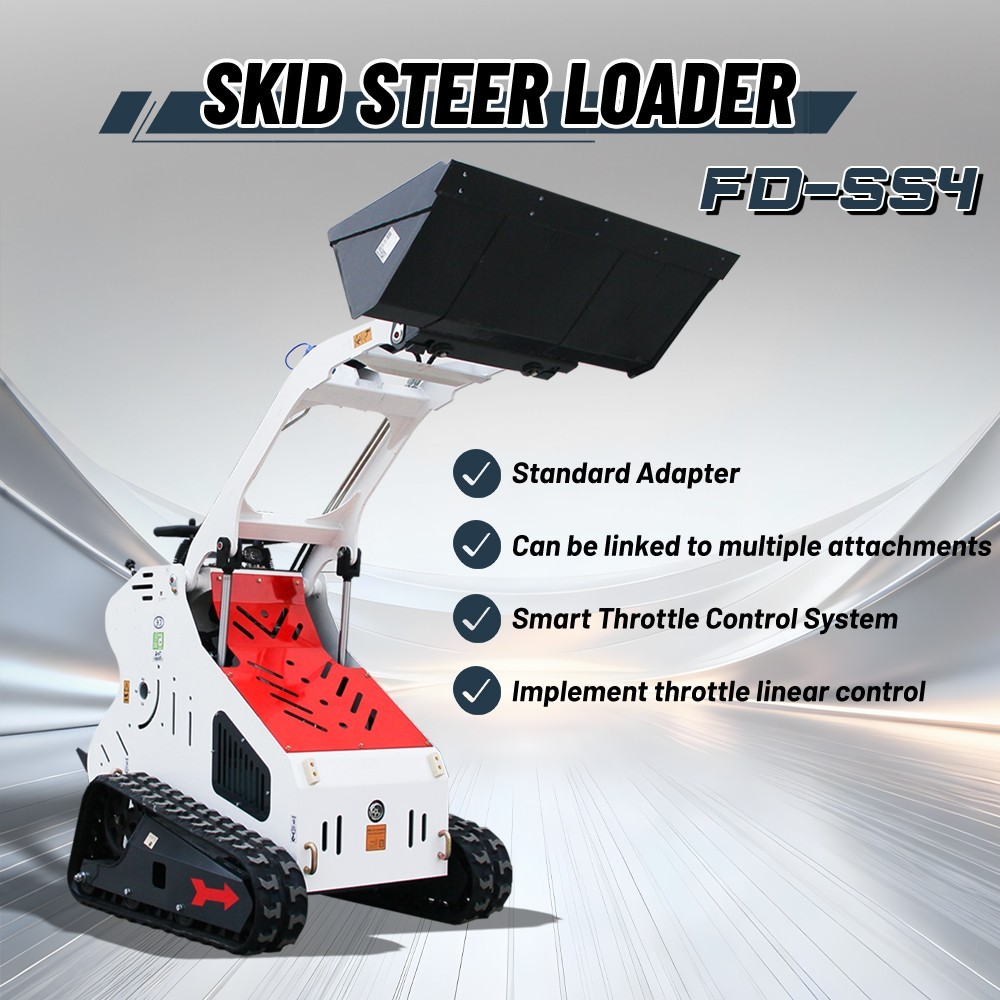 13.5HP Mini Track Skid Steer Loader, 2-Cylinder Gas Engine, USA Free Shipping