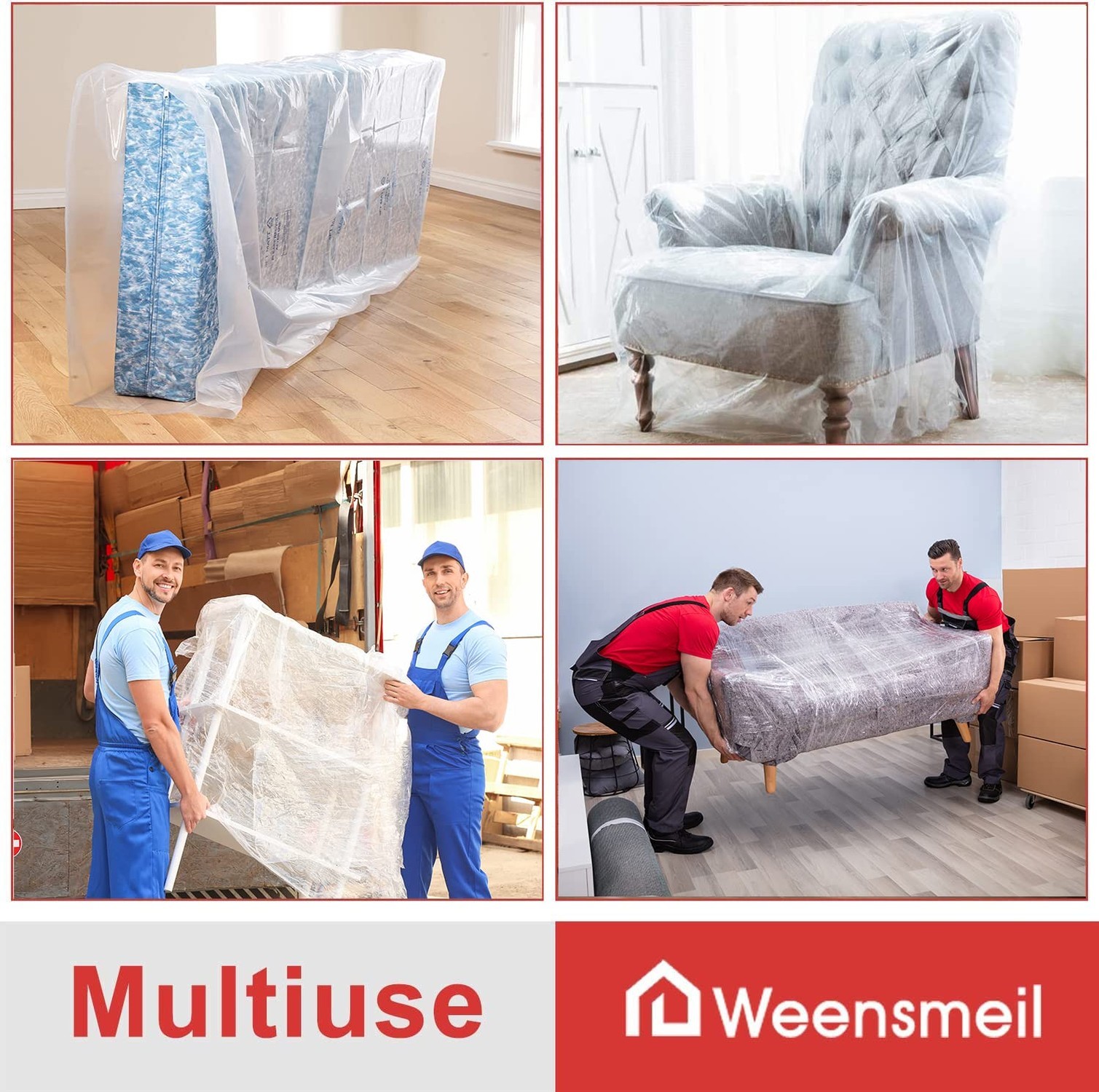 Mattress Bags for Moving and Storage, [2 Pack] 4 Mil Mattress Storage Bag, He…