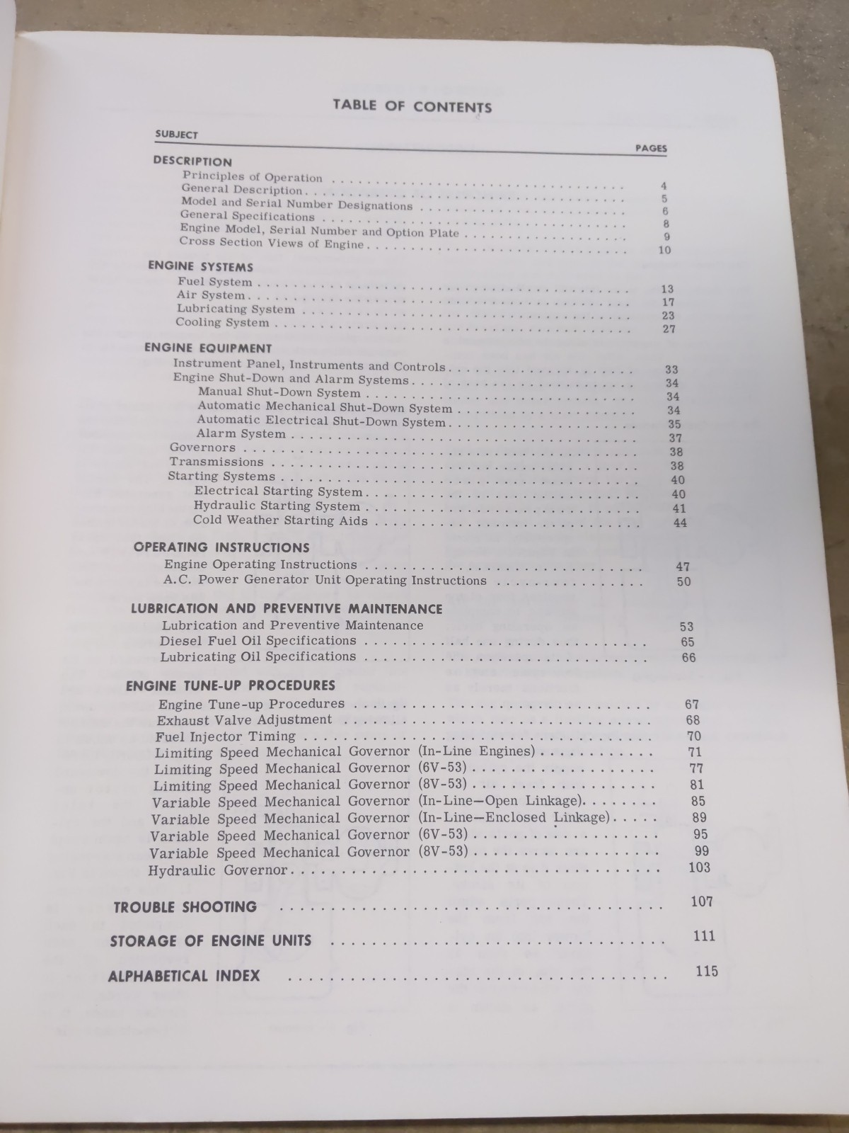 ONE – Series 53 Engines Detroit Diesel Operators Manual, 1967 Edition