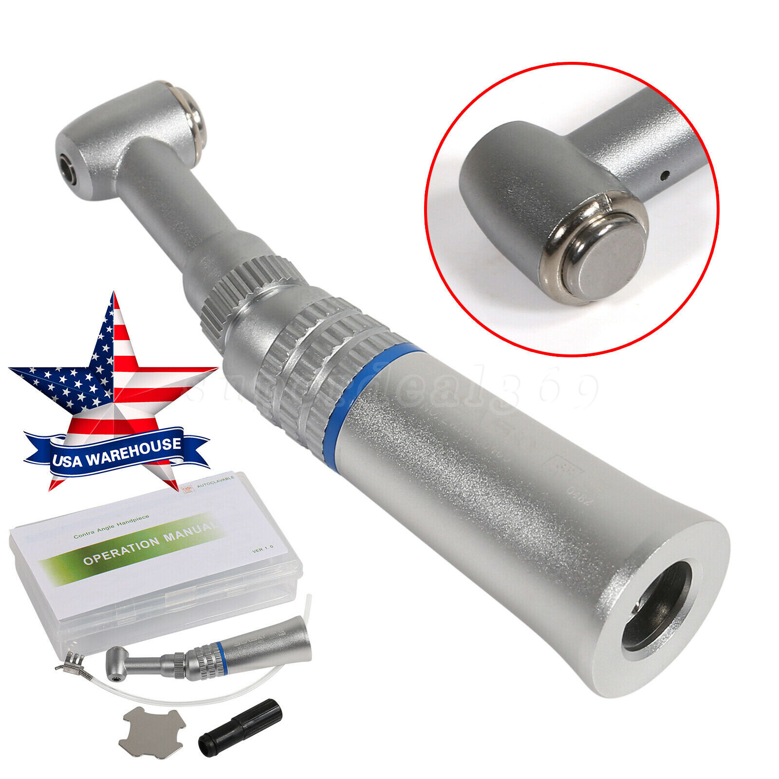 1-5 pcs Dental Low Speed Push Button Contra Angle/Air Motor 2/4H Fit NSK PAD Or