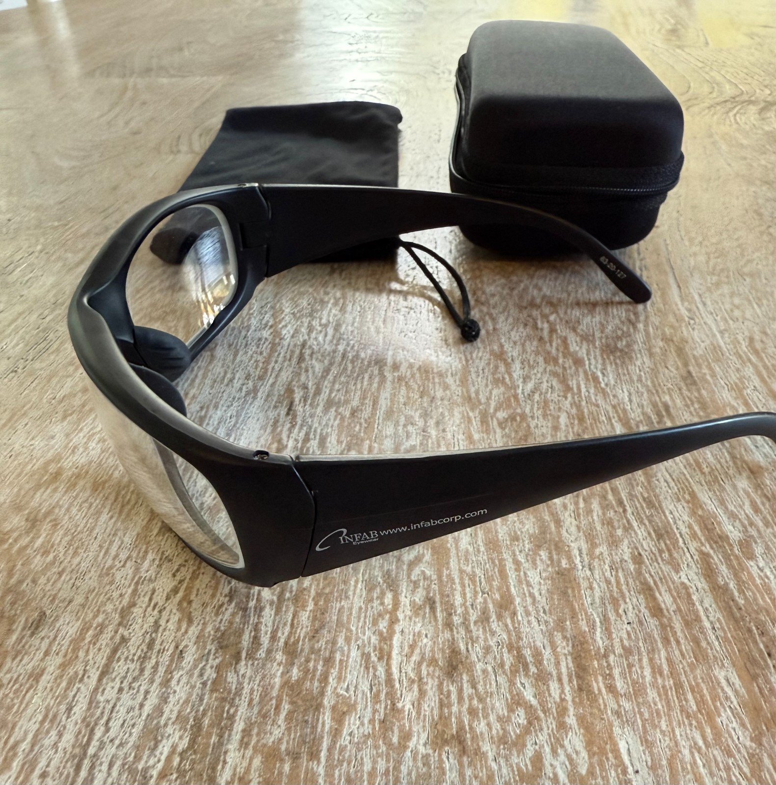 INFAB Radiation Safety Glasses in Unisex Black Wrap Frame -P820
