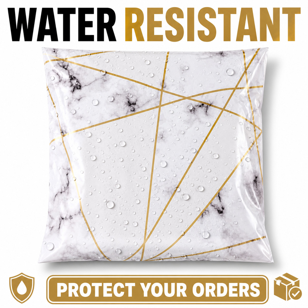 Marble Poly Mailers 10×13 Designer Shipping Bags Self Seal Boutique