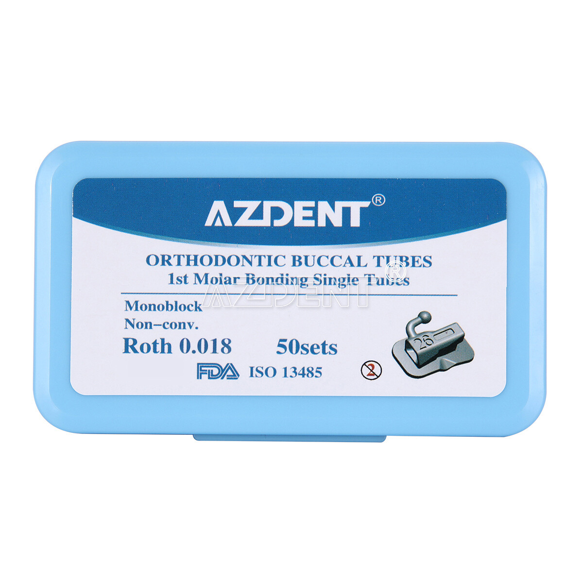 AZDENT Dental Orthodontic Buccal Tubes 1st 2nd Molar Roth MBT 022 Bondable Tube