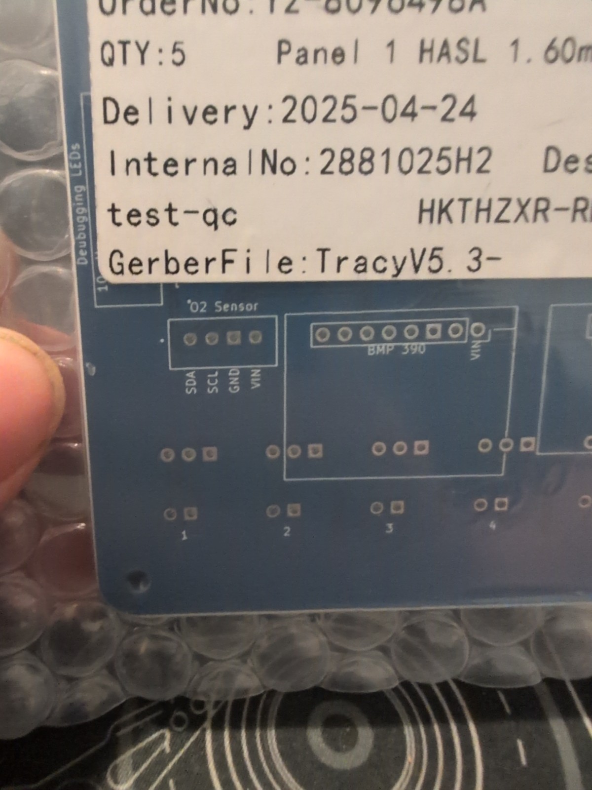 panel 1 (HASL 1) 1.60mm Blue (Qty:5) Order No : Y2-8096498A test-qc HKTHZXR-RMB