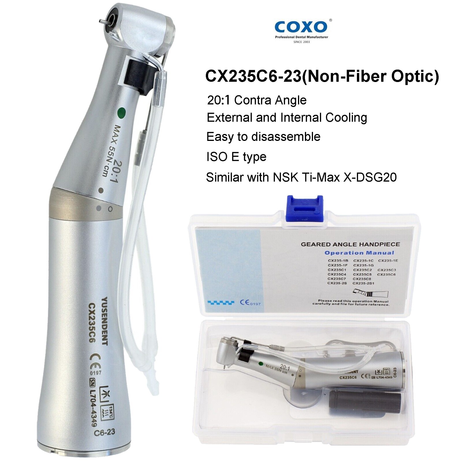 COXO Dental Implant Handpiece 20:1 32:1 Surgical Contra Angle Fiber LED NSK Kavo