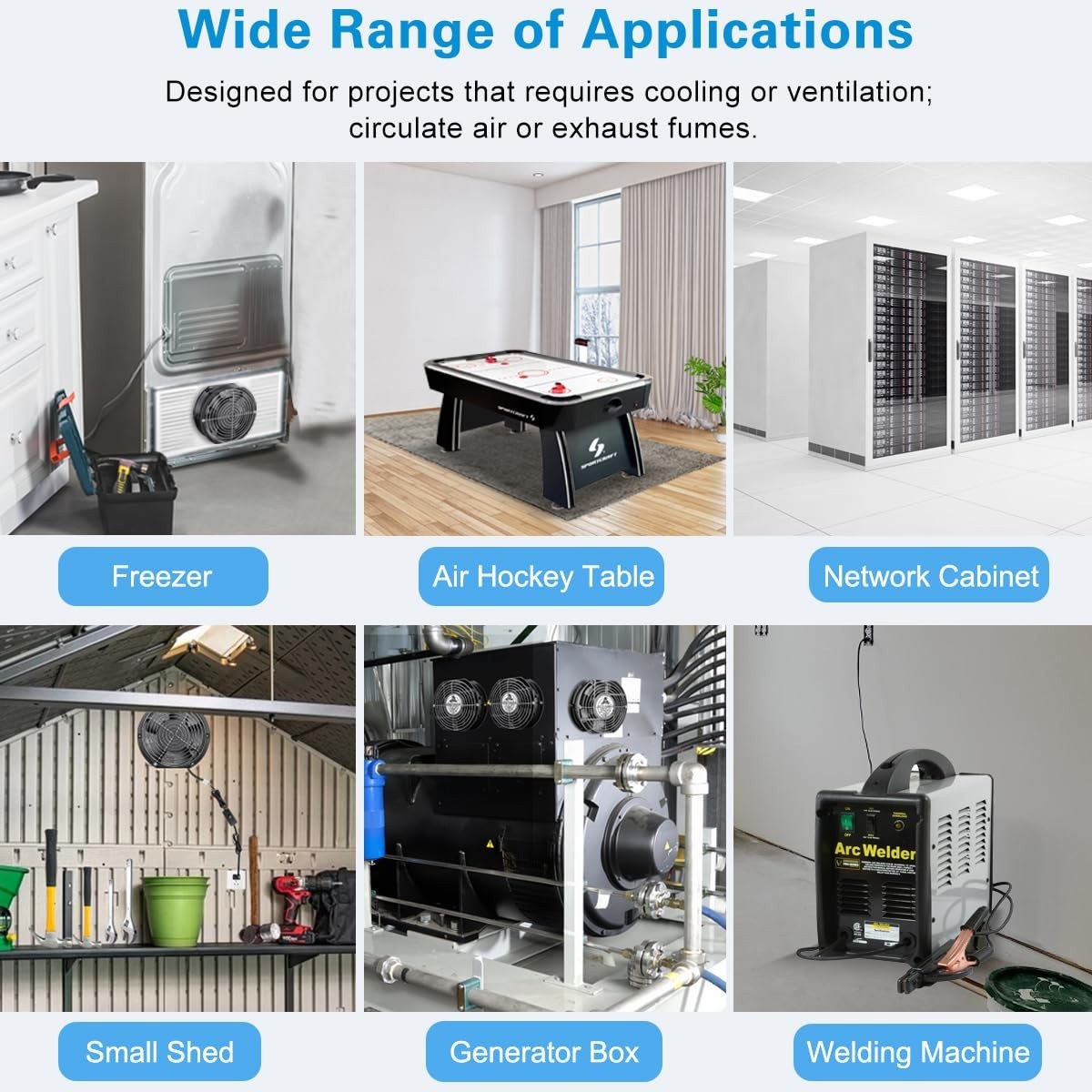 Quiet Operation 172mm Cooling Fan – 58 dB for Industrial & DIY Applications